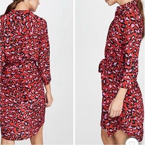 L’agence silk shirtdress in vibrant leopard print (S)